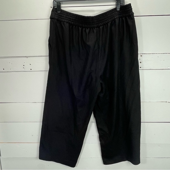Zara TRAFALUC Black Wide Legged Tie Waist High Rise Cropped Pants Size XL - Picture 3 of 5